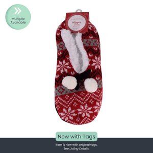 Charter Club Holiday Slipper Socks – Red Fair Isle (L/XL)